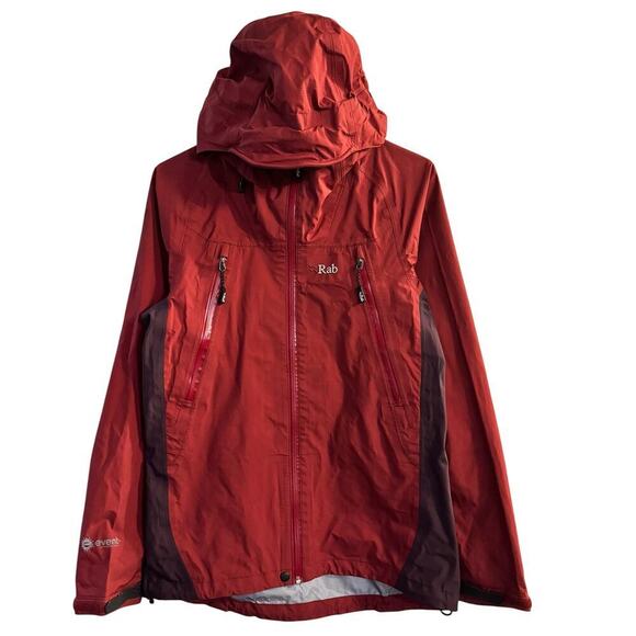 Rab Women’s Latok Alpine Full Zip Hooded Jacket Burgundy Pockets Size Small - Picture 1 of 9